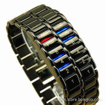 New Iron Samurai-Japanese Inspired LED Watch, Fashion Binary LED, Volcanic Lava LED